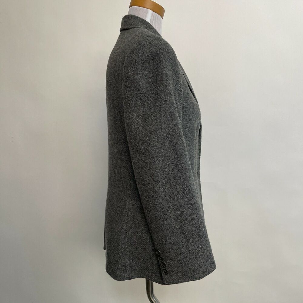Lands' End Women's Blazer 10 Gray Wool Mohair Blend Lined - Picture 6 of 10